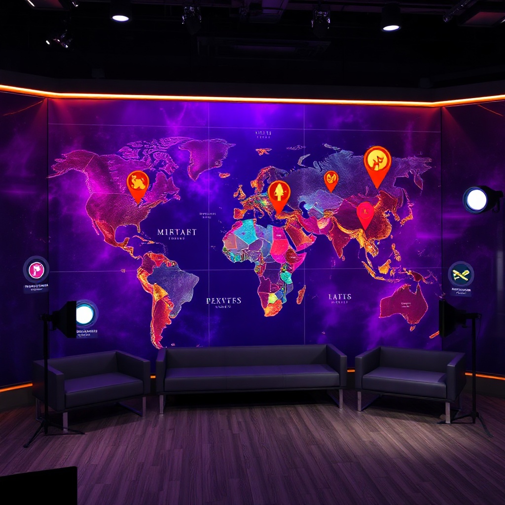 Fantasy realm news map wall