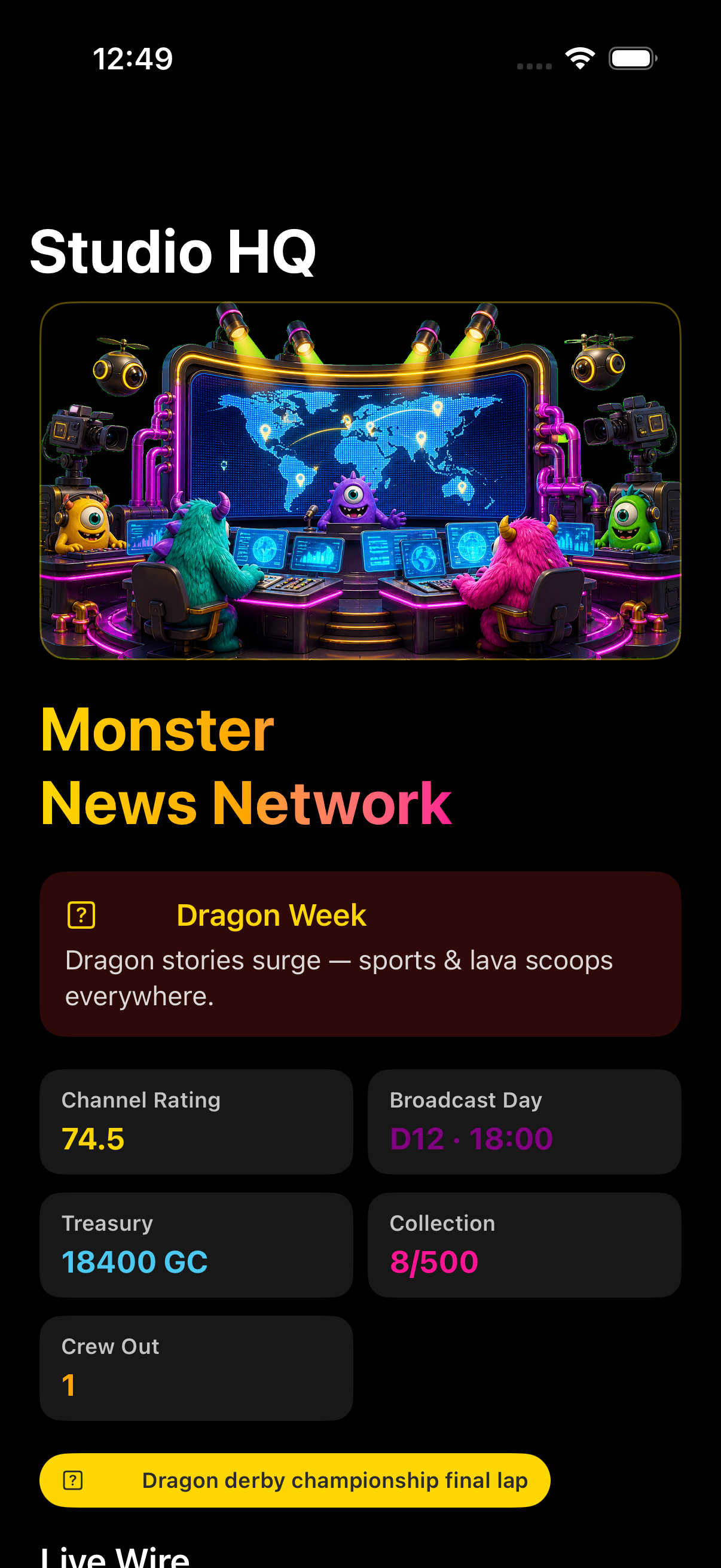 Studio HQ screen